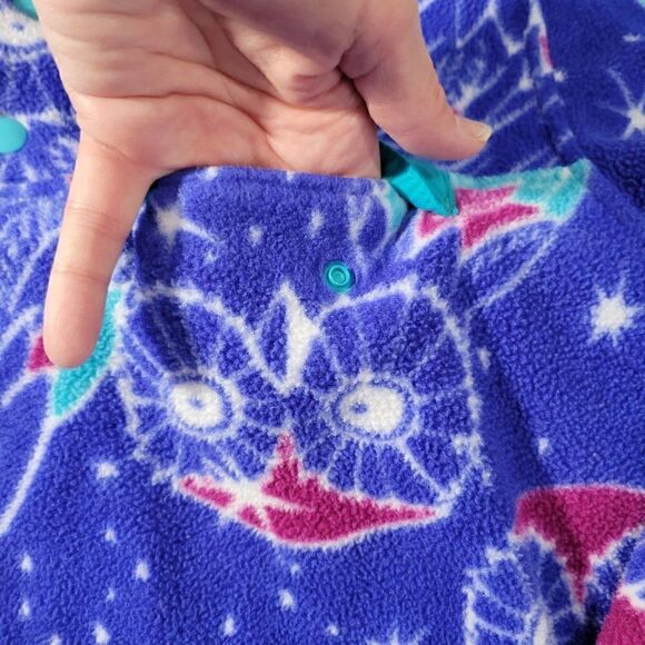 Patagonia Synchilla Pullover Jacket Womens Small Snap T Moon Owl Blue Fleece GUC - Picture 14 of 16